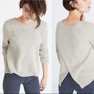 Madewell Grey knit cross-back sweater